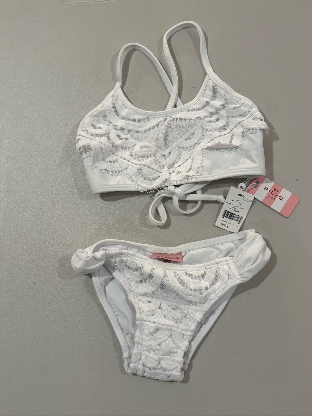 Pilyq White Lace Girls Two-Piece Swim Set